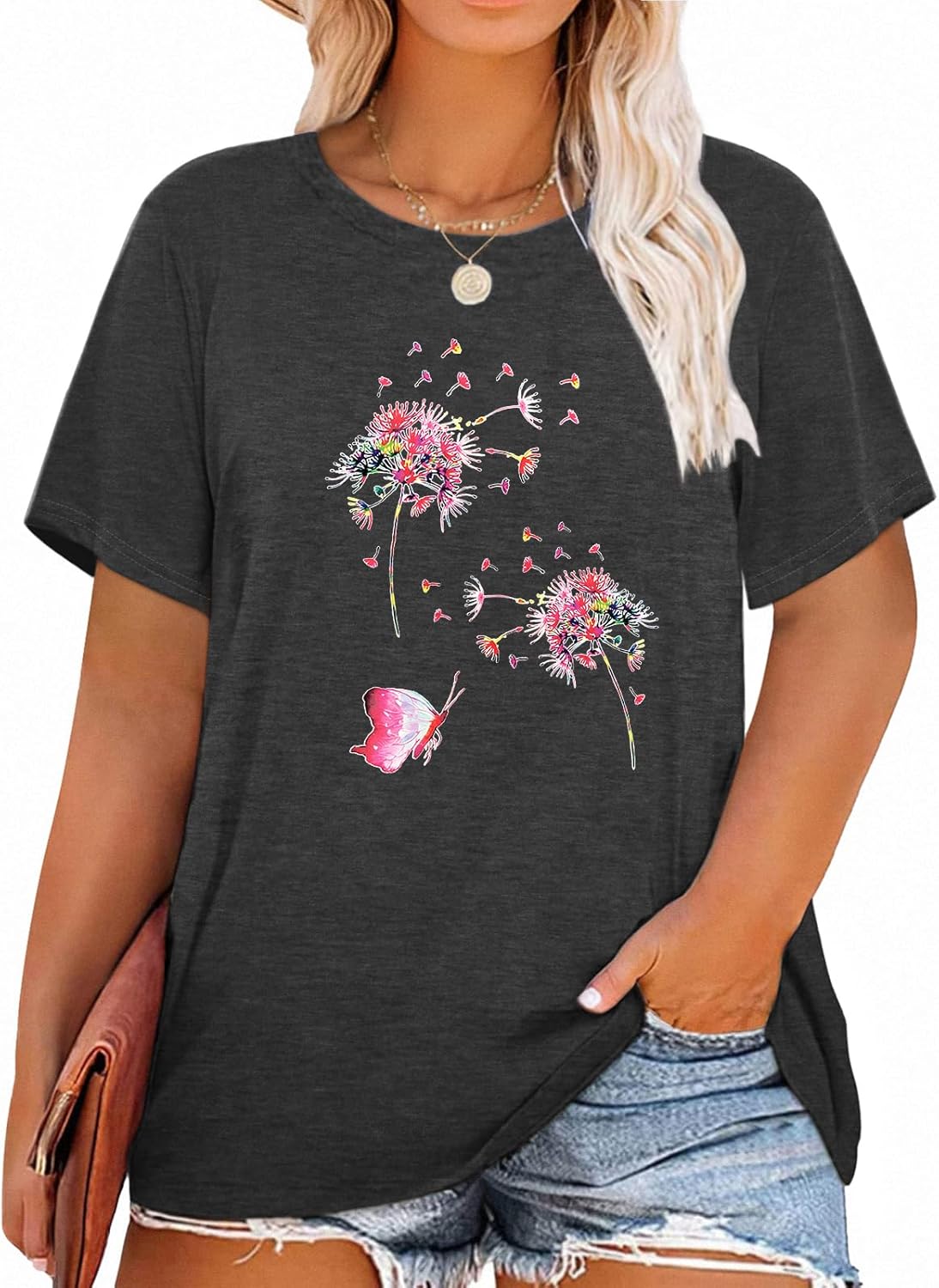 T-Shirt — Cute Dandelion-Print Top