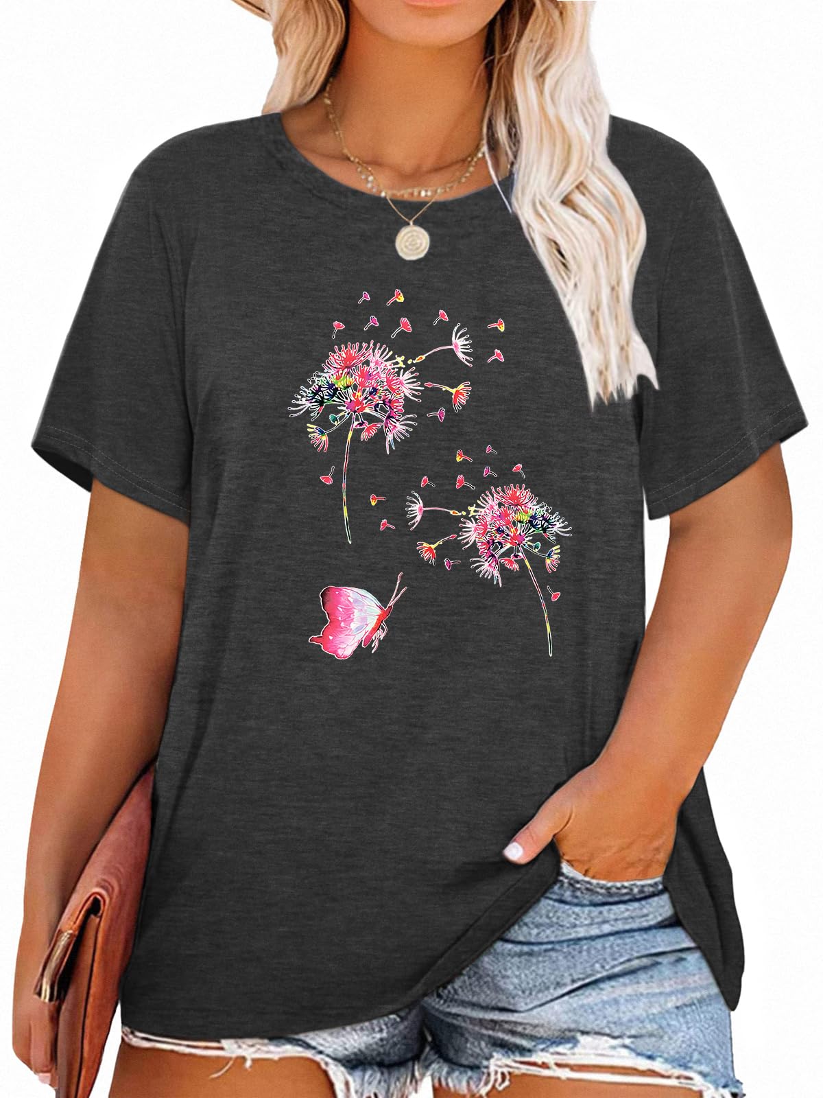 T-Shirt — Cute Dandelion-Print Top