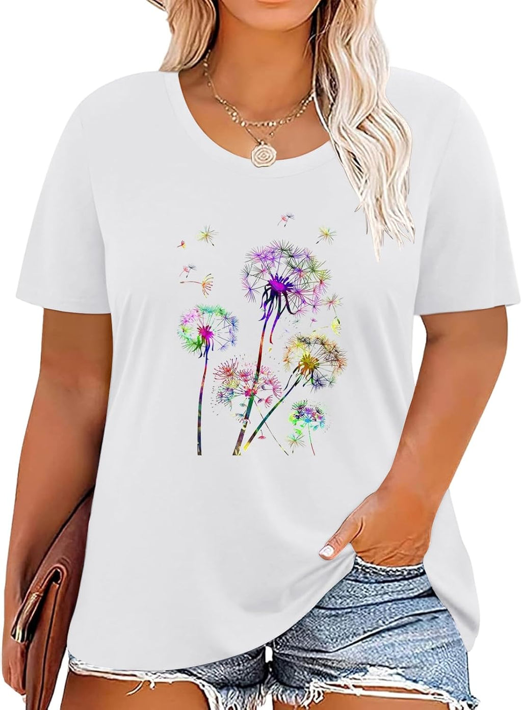 T-Shirt — Cute Dandelion-Print Top