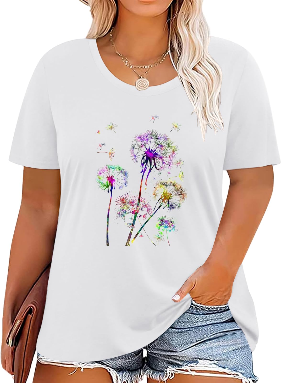 T-Shirt — Cute Dandelion-Print Top