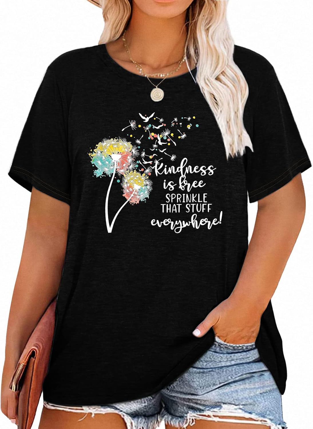 T-Shirt — Cute Dandelion-Print Top