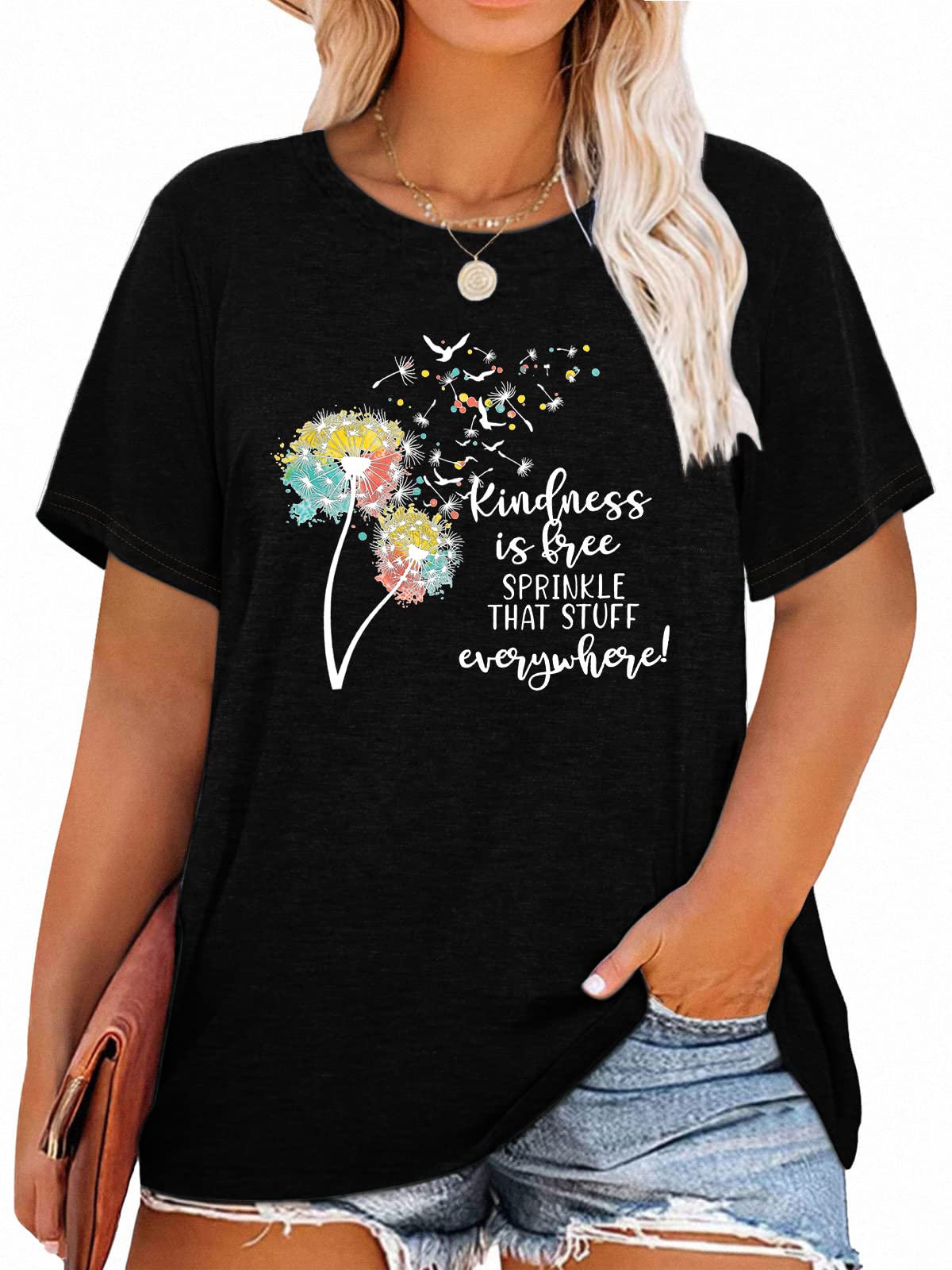 T-Shirt — Cute Dandelion-Print Top