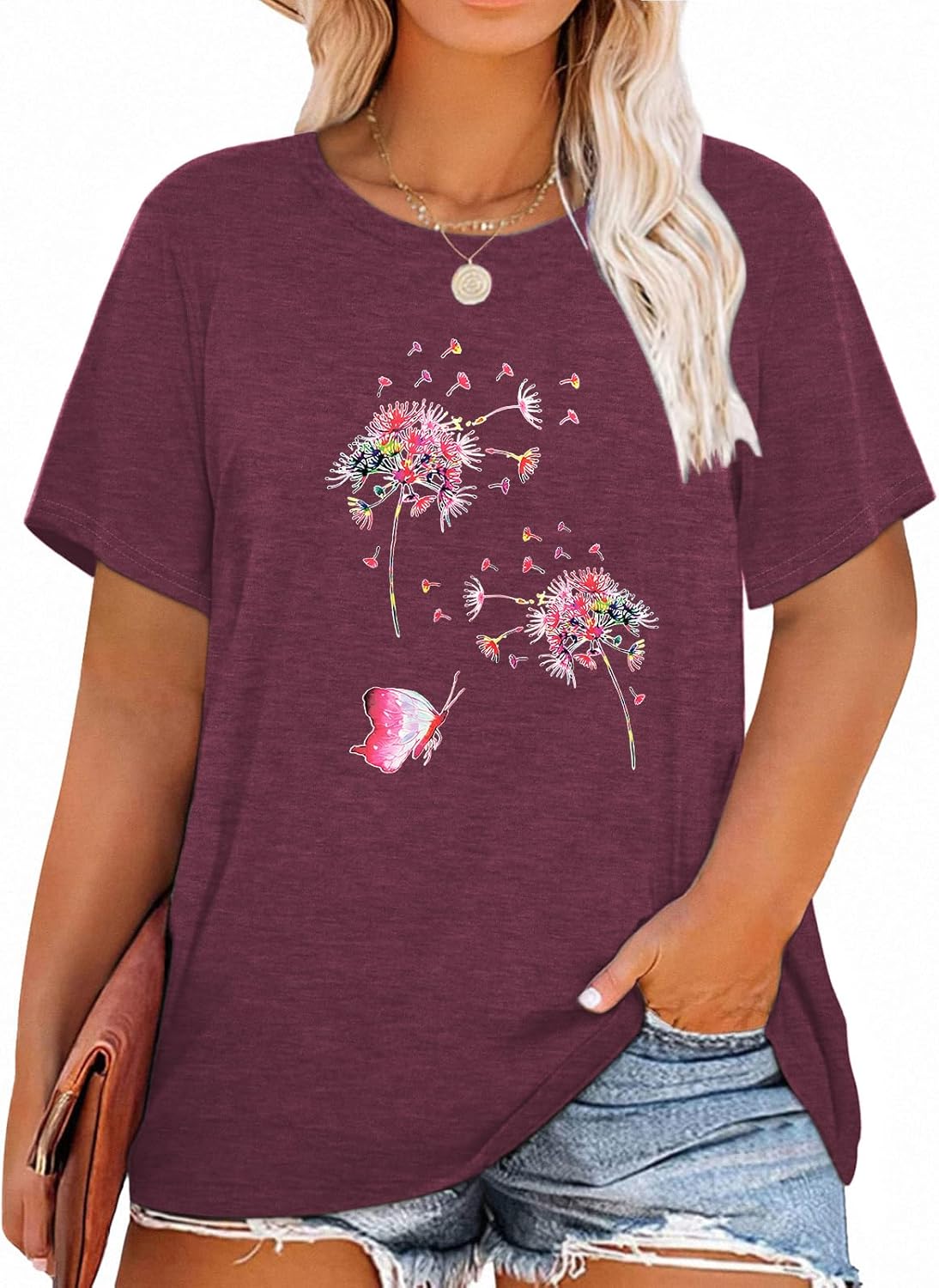 T-Shirt — Cute Dandelion-Print Top