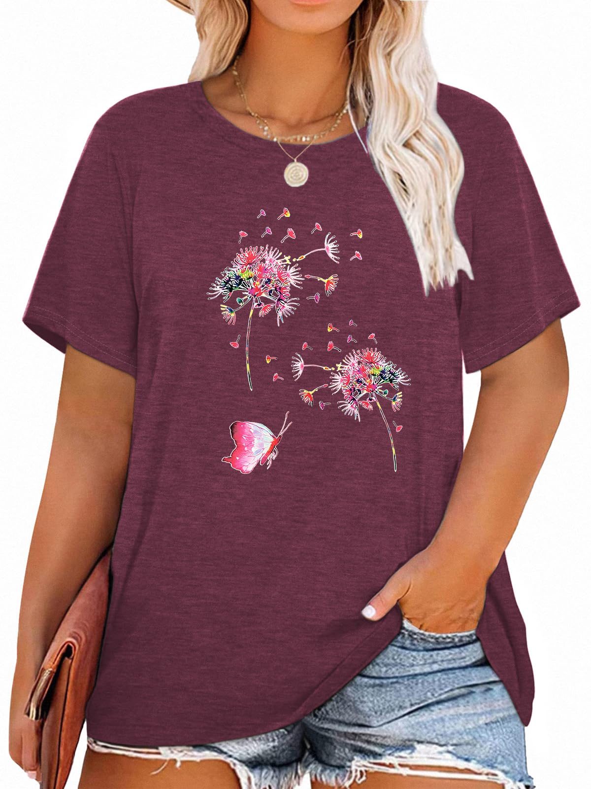 T-Shirt — Cute Dandelion-Print Top