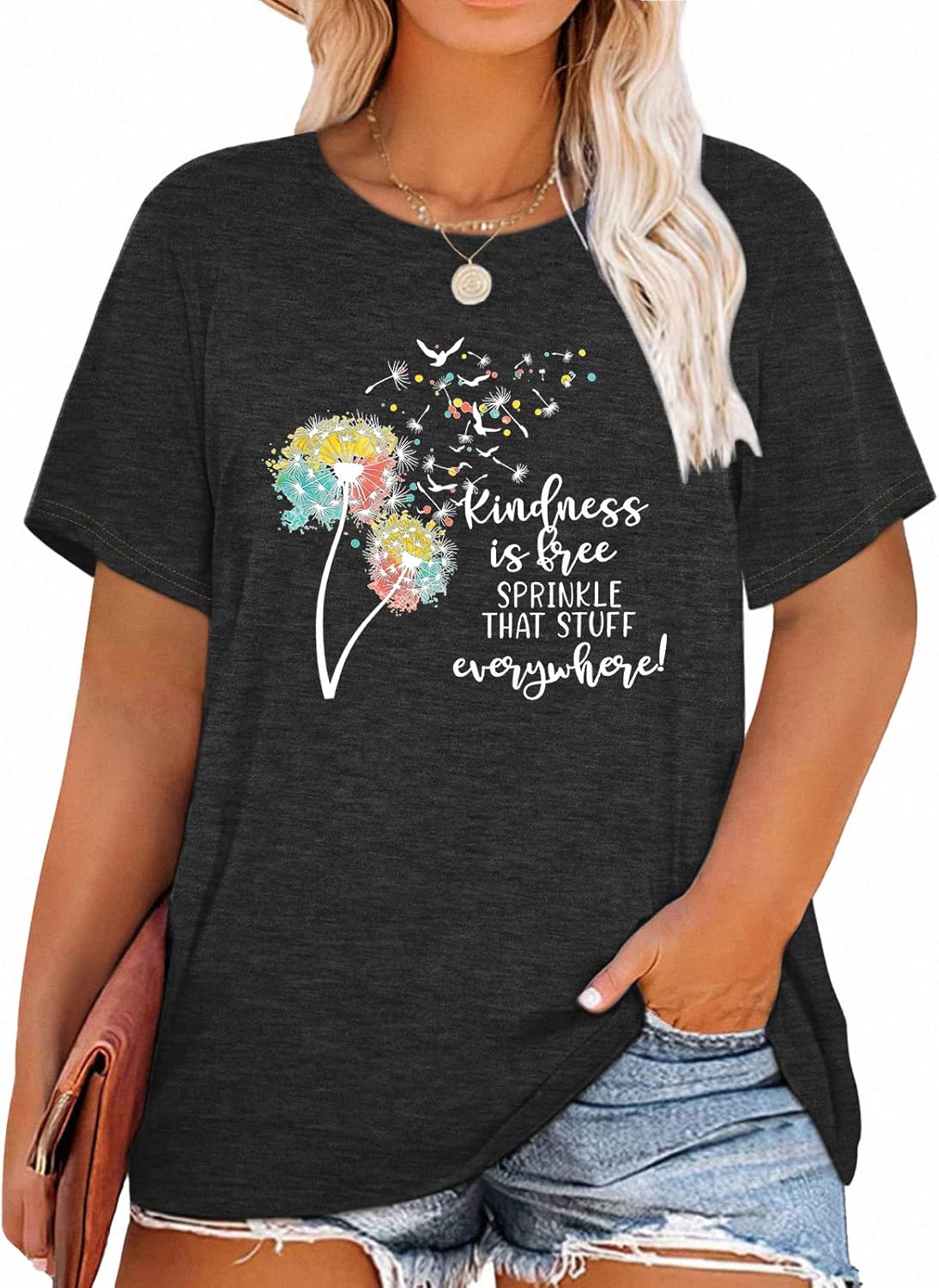T-Shirt — Cute Dandelion-Print Top