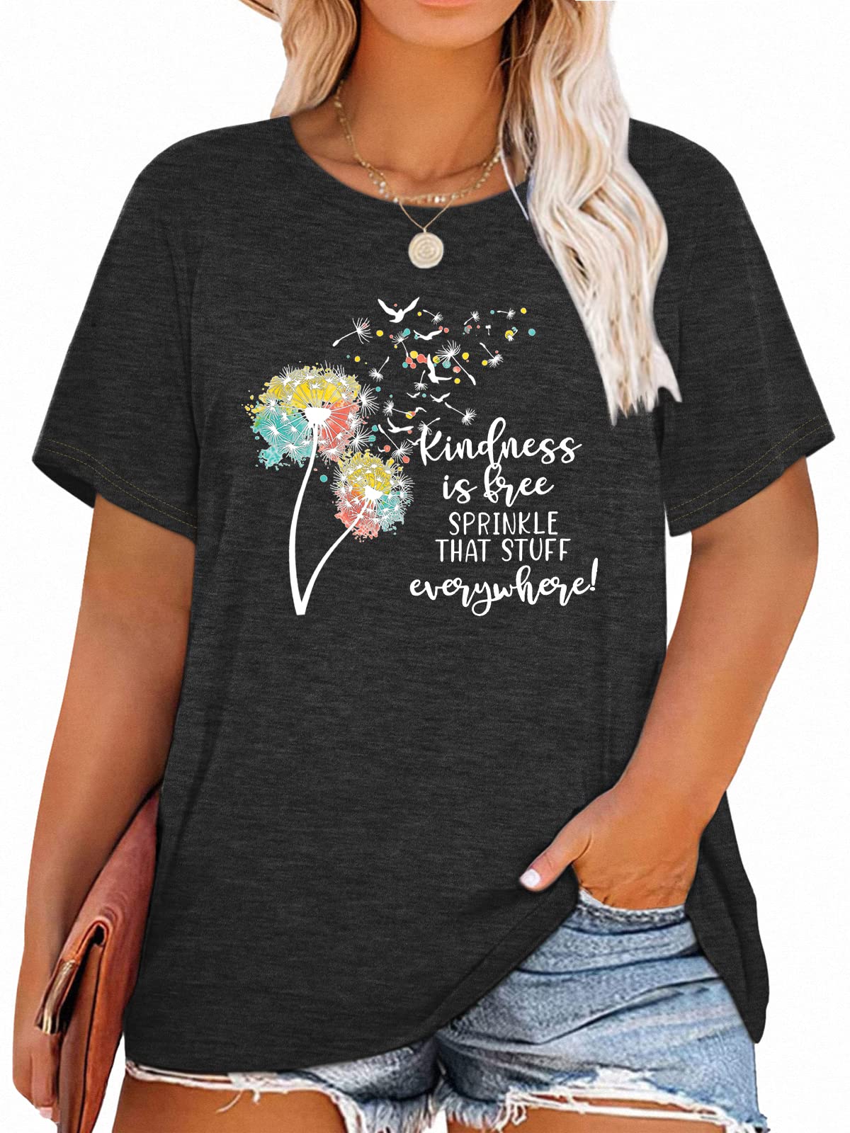 T-Shirt — Cute Dandelion-Print Top
