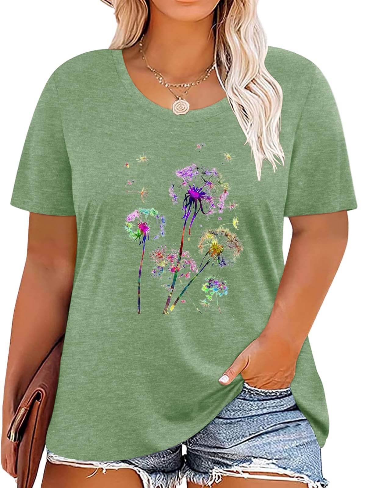 T-Shirt — Cute Dandelion-Print Top
