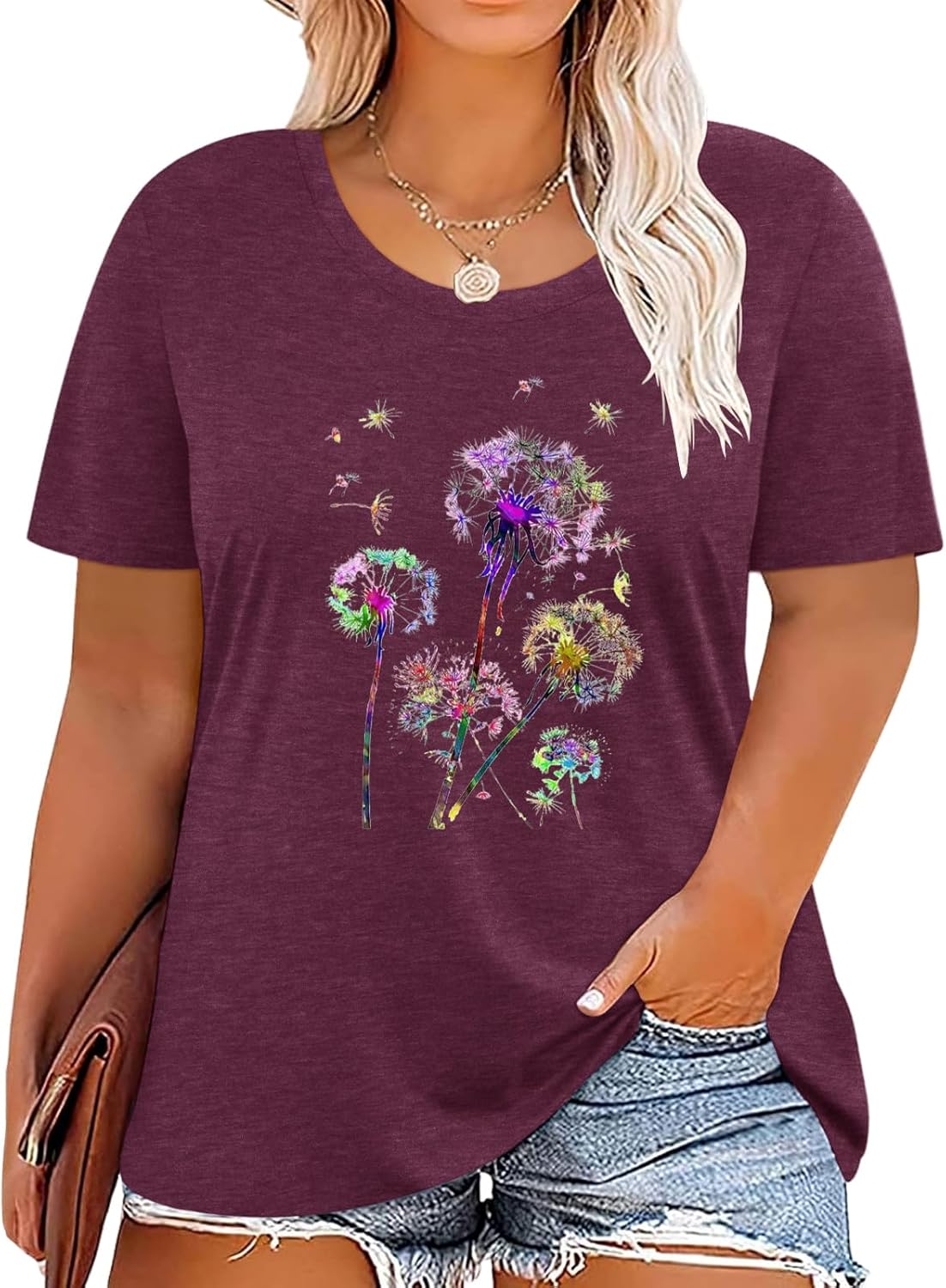 T-Shirt — Cute Dandelion-Print Top