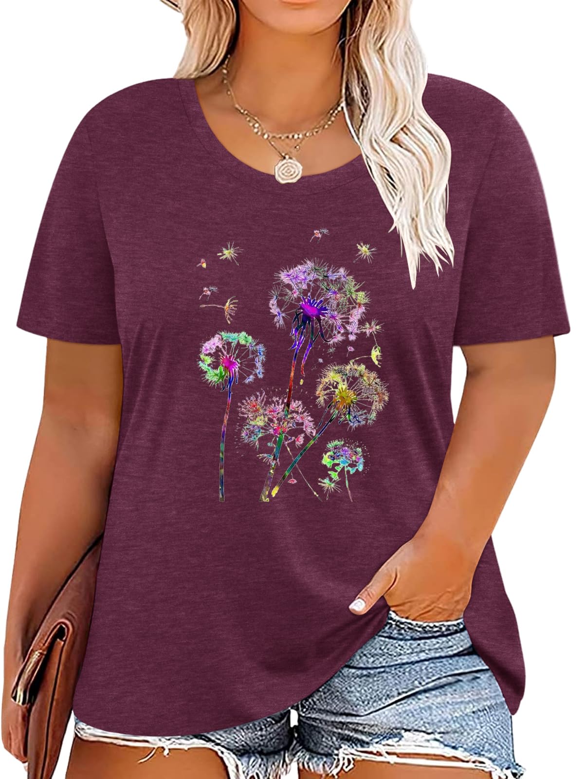 T-Shirt — Cute Dandelion-Print Top