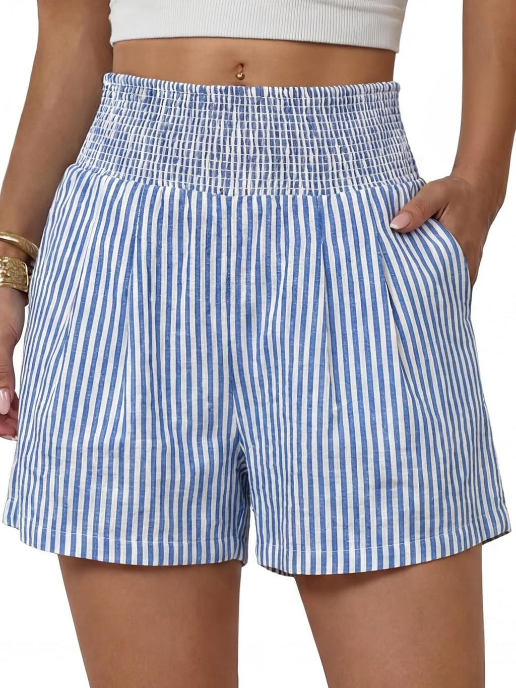 High-Waisted Shorts — Casual Stripes and Plaids
