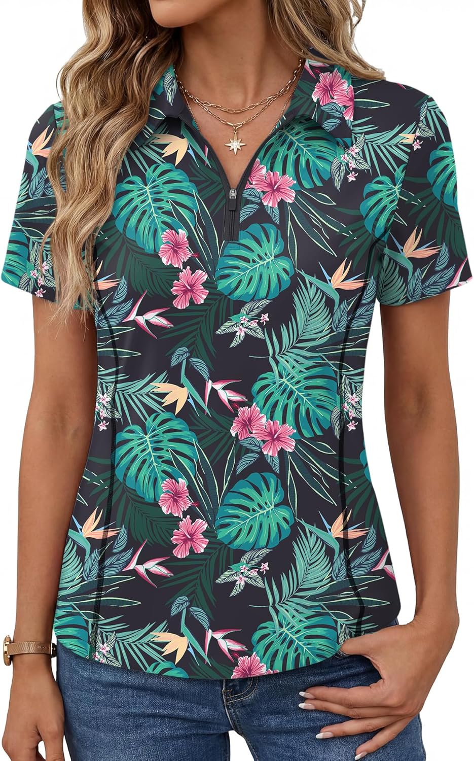 Short-Sleeve Athletic Polo Shirt