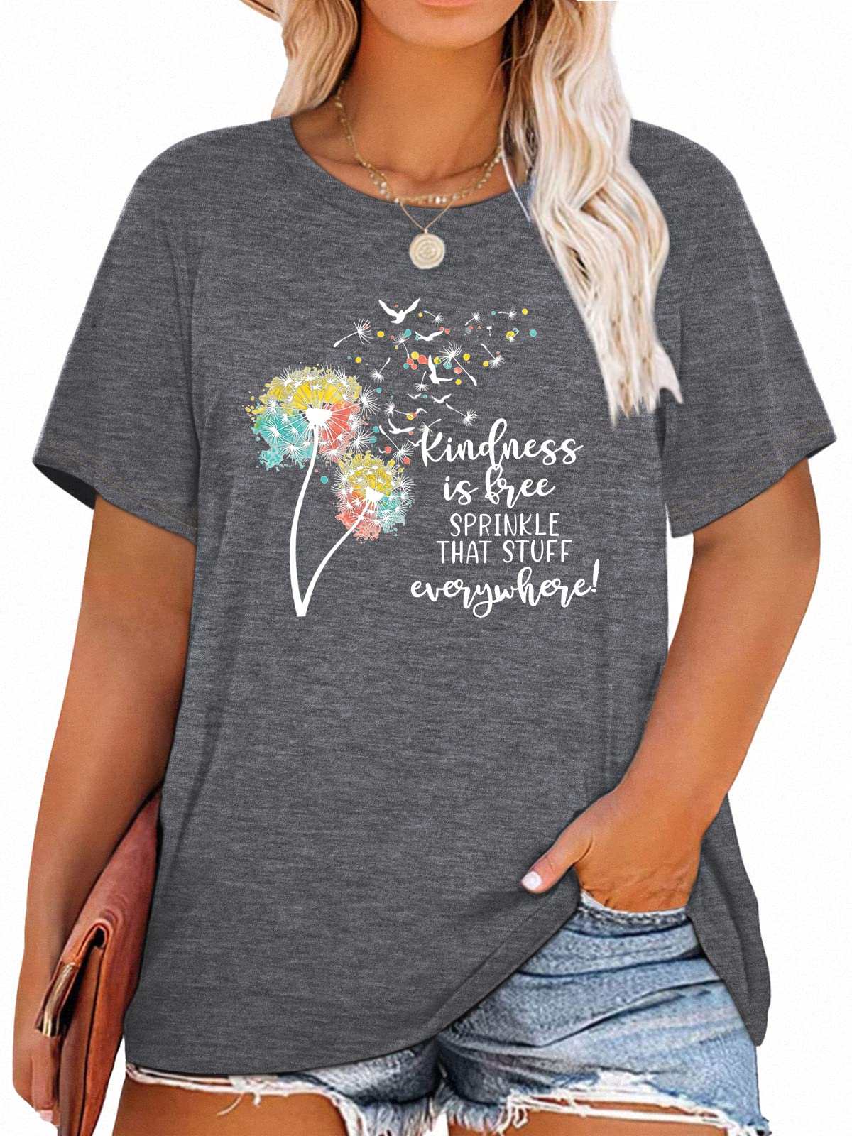 T-Shirt — Cute Dandelion-Print Top