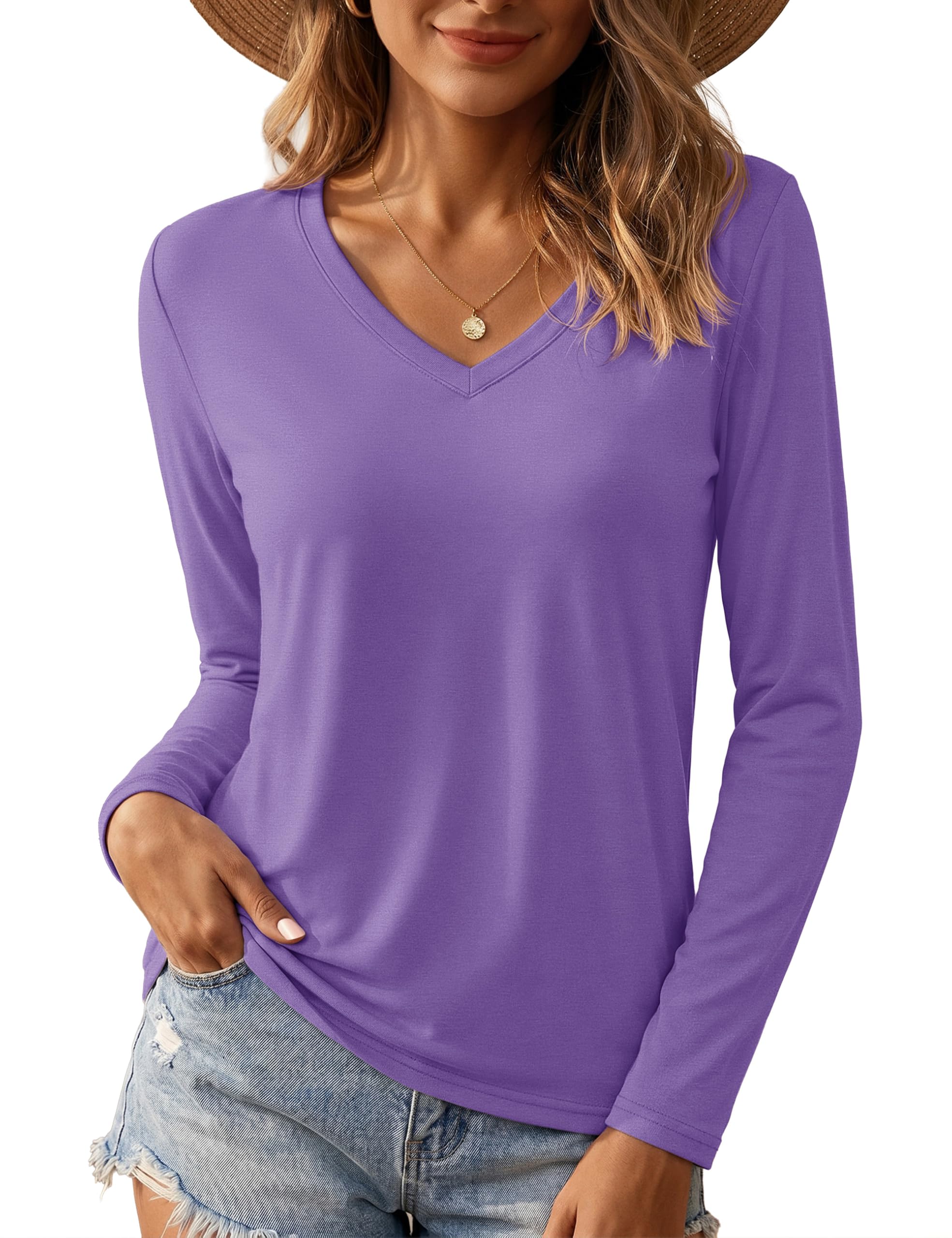 Long-Sleeve V-Neck Shirt