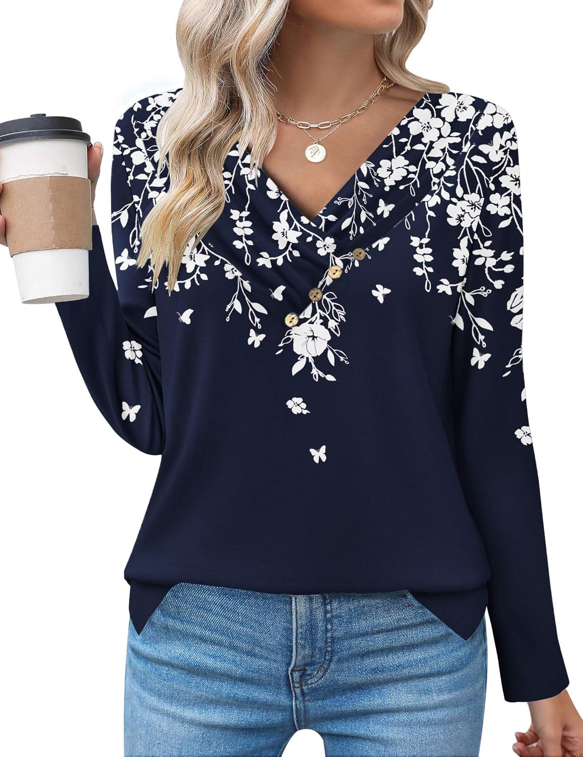 Casual Longline Top, Long-Sleeve Shirt