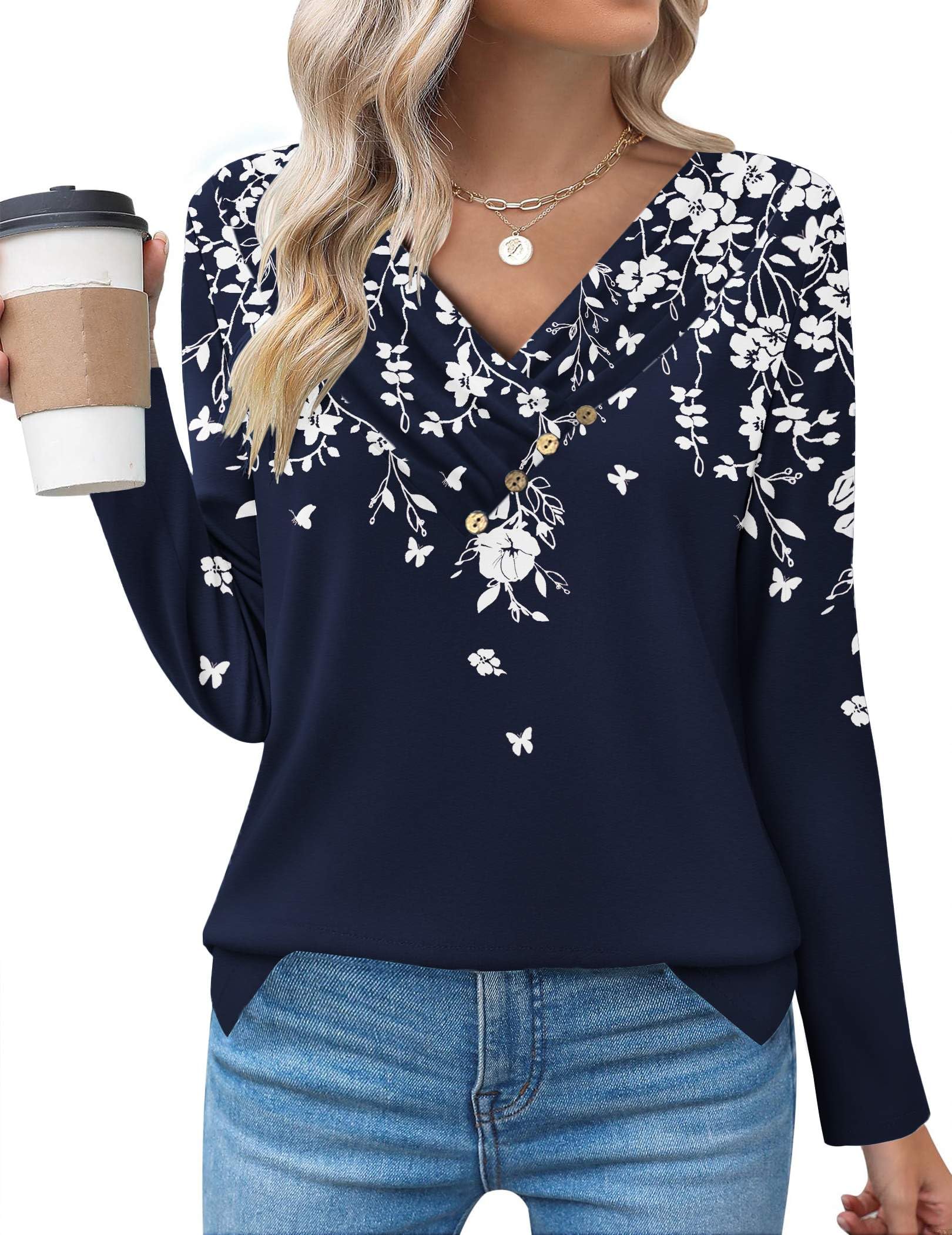 Casual Longline Top, Long-Sleeve Shirt