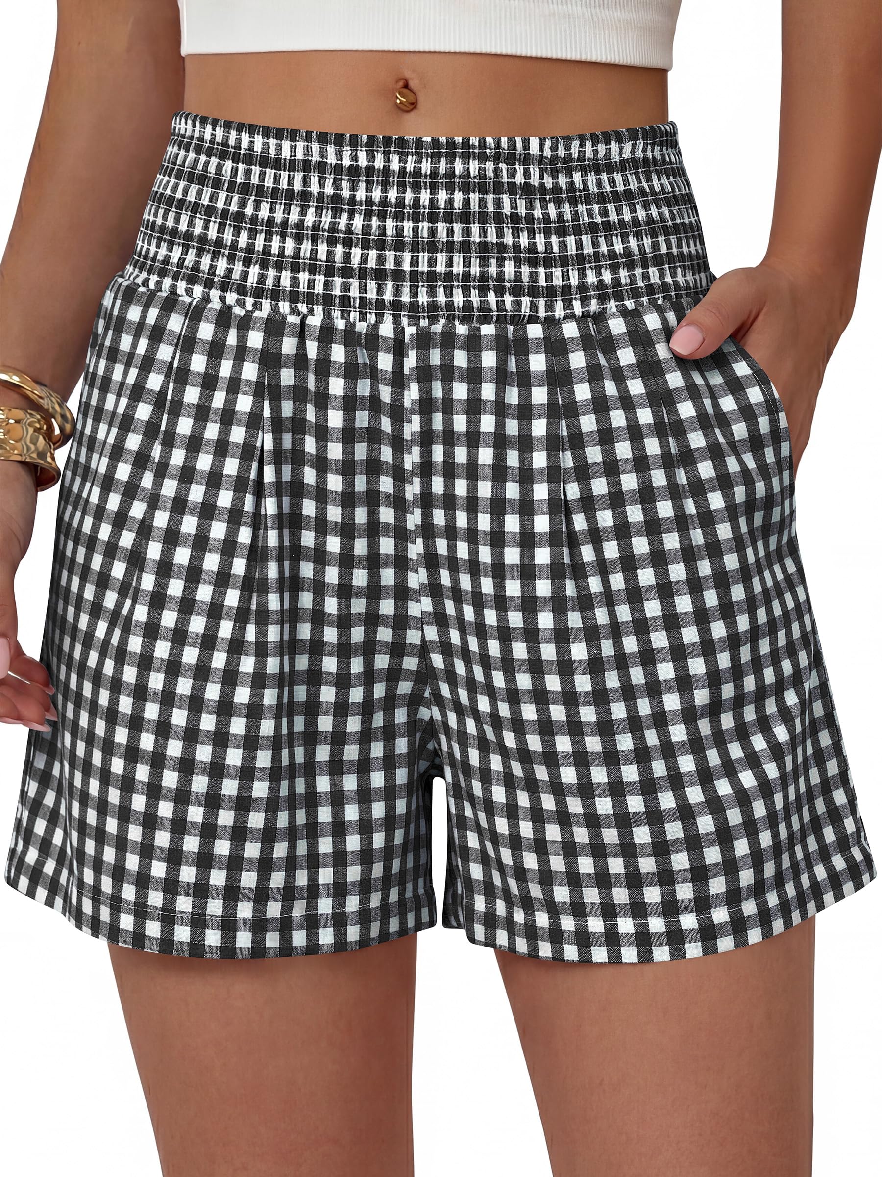 High-Waisted Shorts — Casual Stripes and Plaids