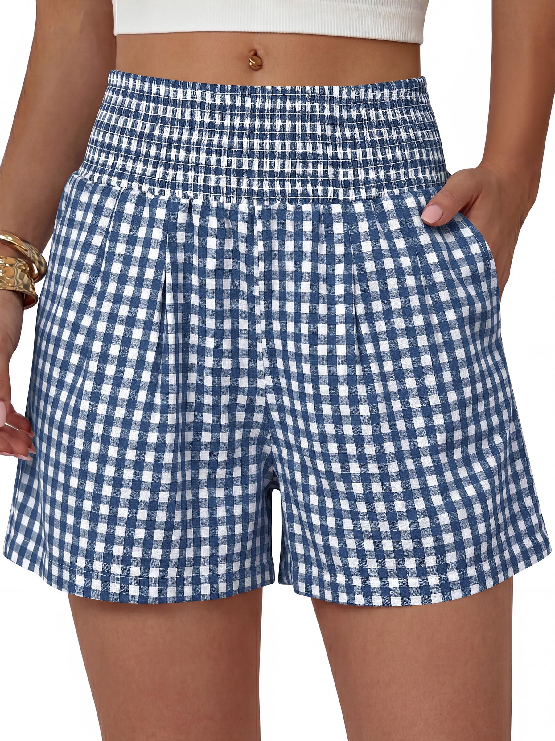 High-Waisted Shorts — Casual Stripes and Plaids