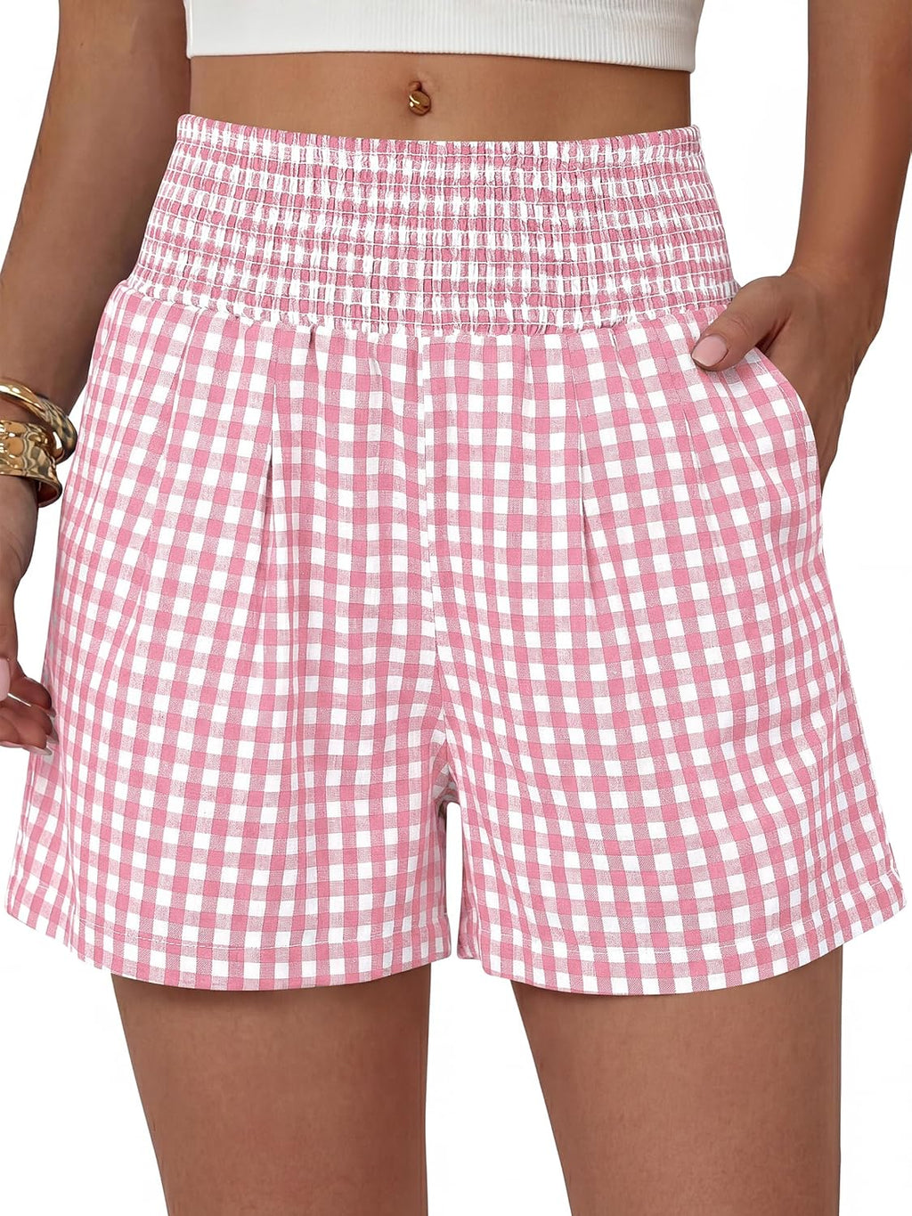 High-Waisted Shorts — Casual Stripes and Plaids