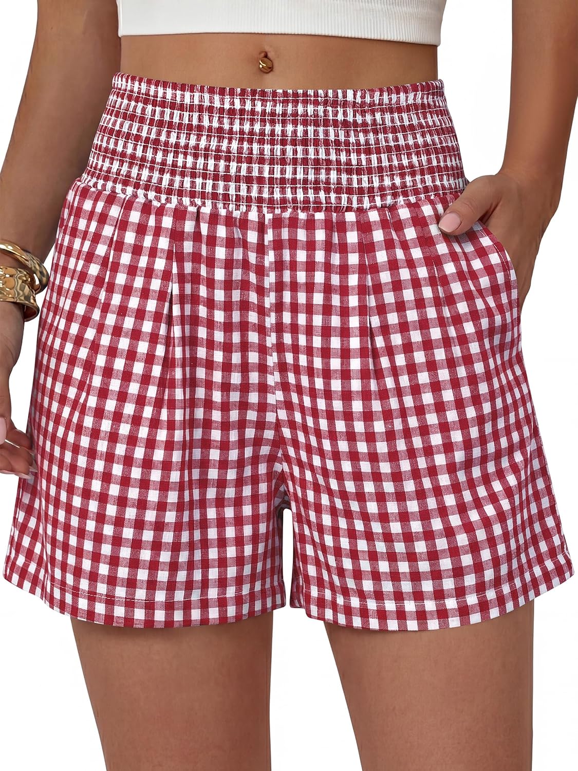 High-Waisted Shorts — Casual Stripes and Plaids